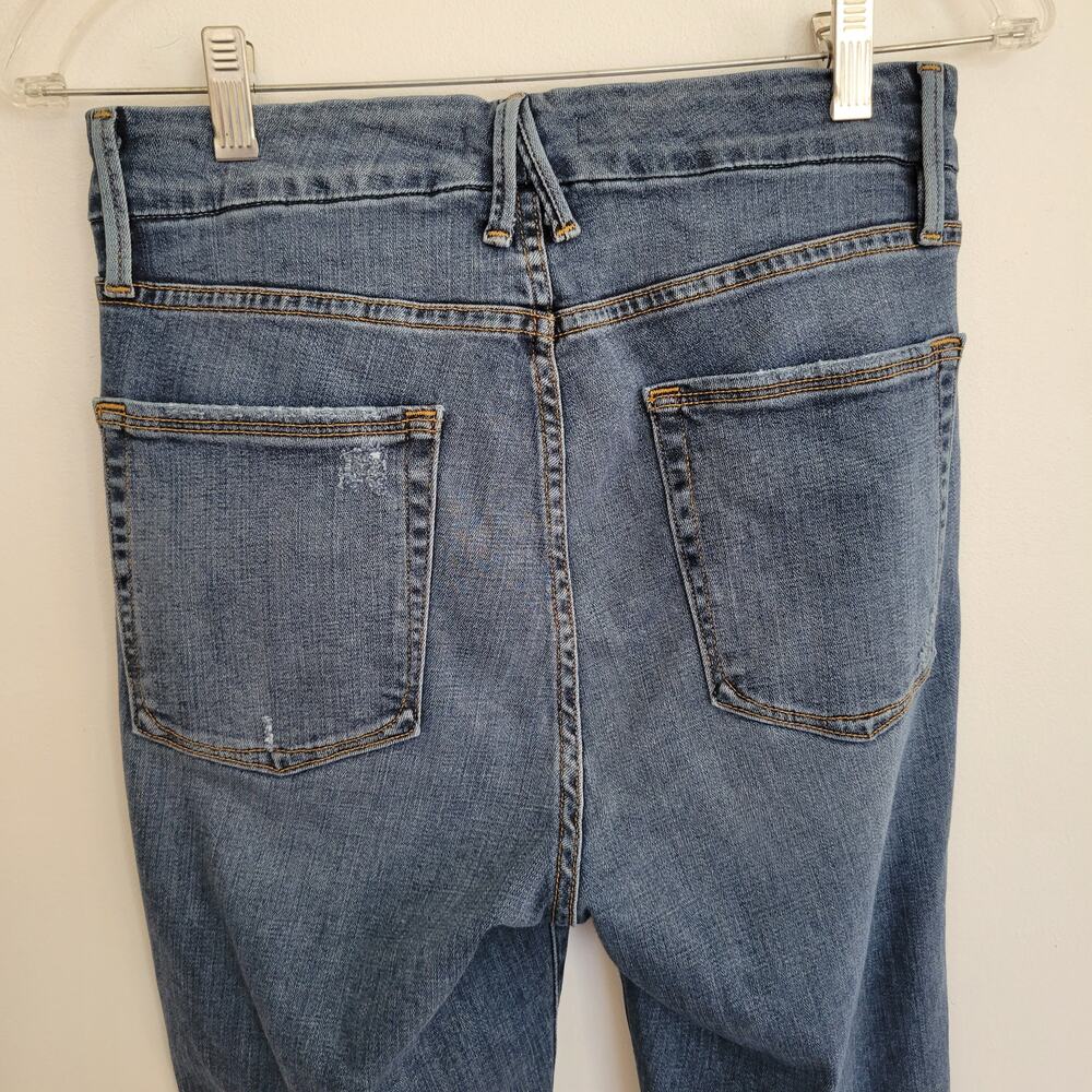 Good American Good Waist Distressed Jeans Skinny Raw Hem Stretch Women 8 - Picture 6 of 12